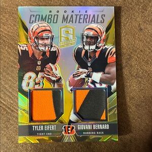 Rookie Combo Materials Trading Card - Cincinnati Bengals Orange/Black